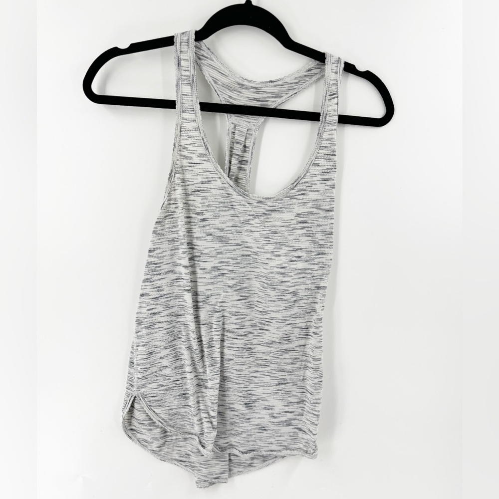 ✅ Lululemon Women Gray Essential Tank Gray White Tiger Space Dye SIZE 4